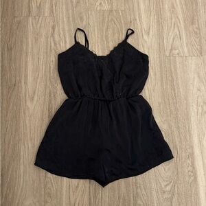 3/$15 Black Lace Trim Romper